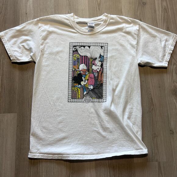 Vintage 90's GawdAwful Mickey Mouse Goofy Donald Duck Smoking Hookah Shirt Sz L - Picture 1 of 7